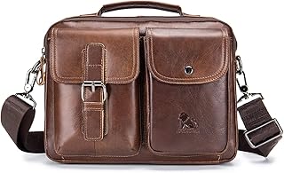 Borsa a Tracolla Per Affari Borsa a Tracolla Quadrata in Pelle da Uomo Borsa Pendente Vintage Alla Moda Lavoro Studio Viaggio Borsa Multifunzionale Tasca