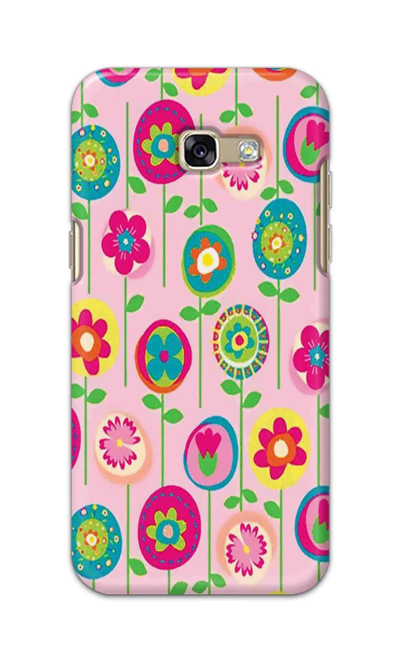 SublyDesk Angular Flowers Olden Days Floral Sketch Art Abstract Hard Printed Designer Case for Samsung Galaxy A5 (2017), A520K/L/S Back Cover VKM1719