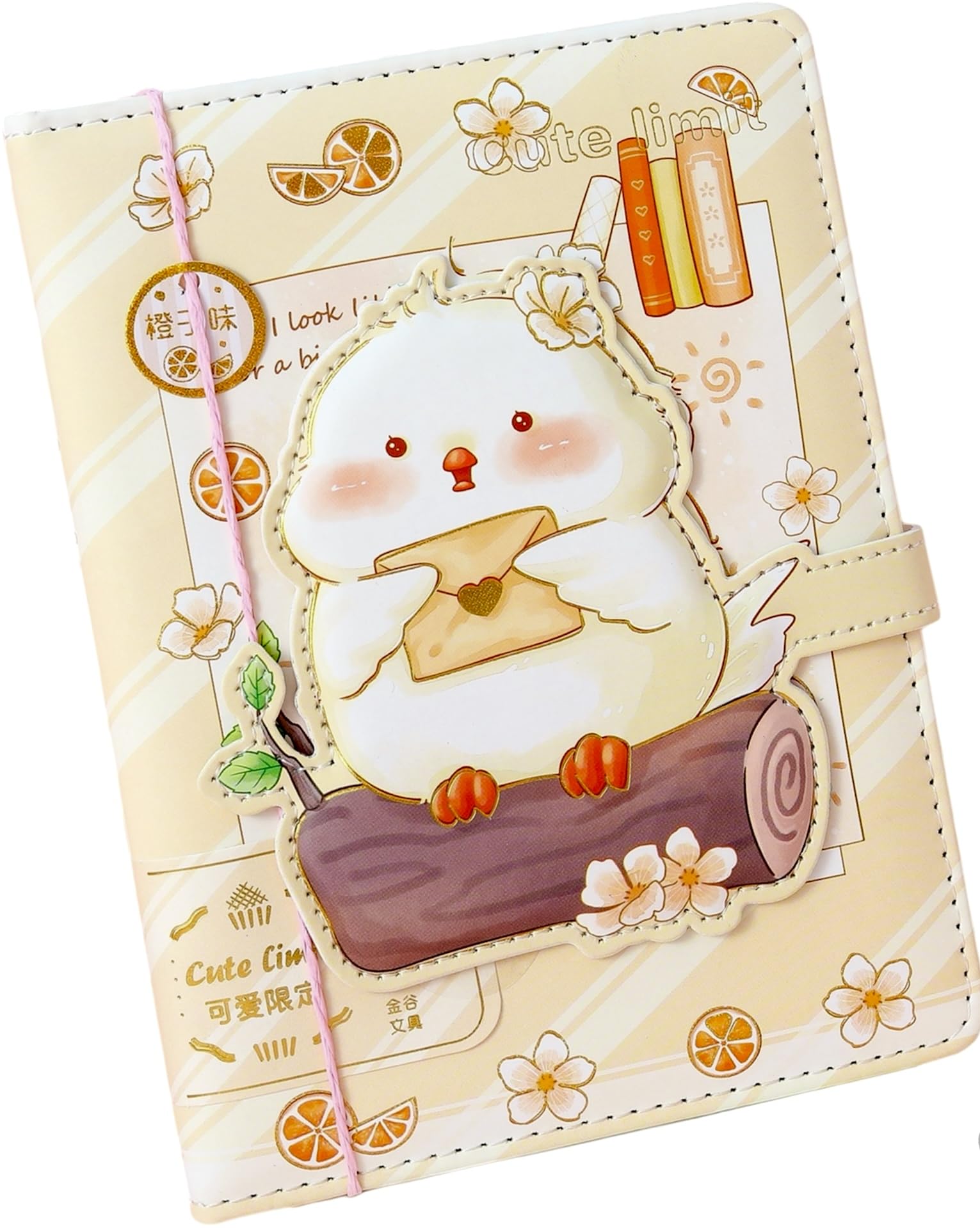 Cute Chick Journal Notebook, Chick Journal for Girls, Cute Journal for Girls, Kawaii Journal, Soft PU Leather Cover, 6.6 x 4.9 inch (16.8 x12.4 cm), A5