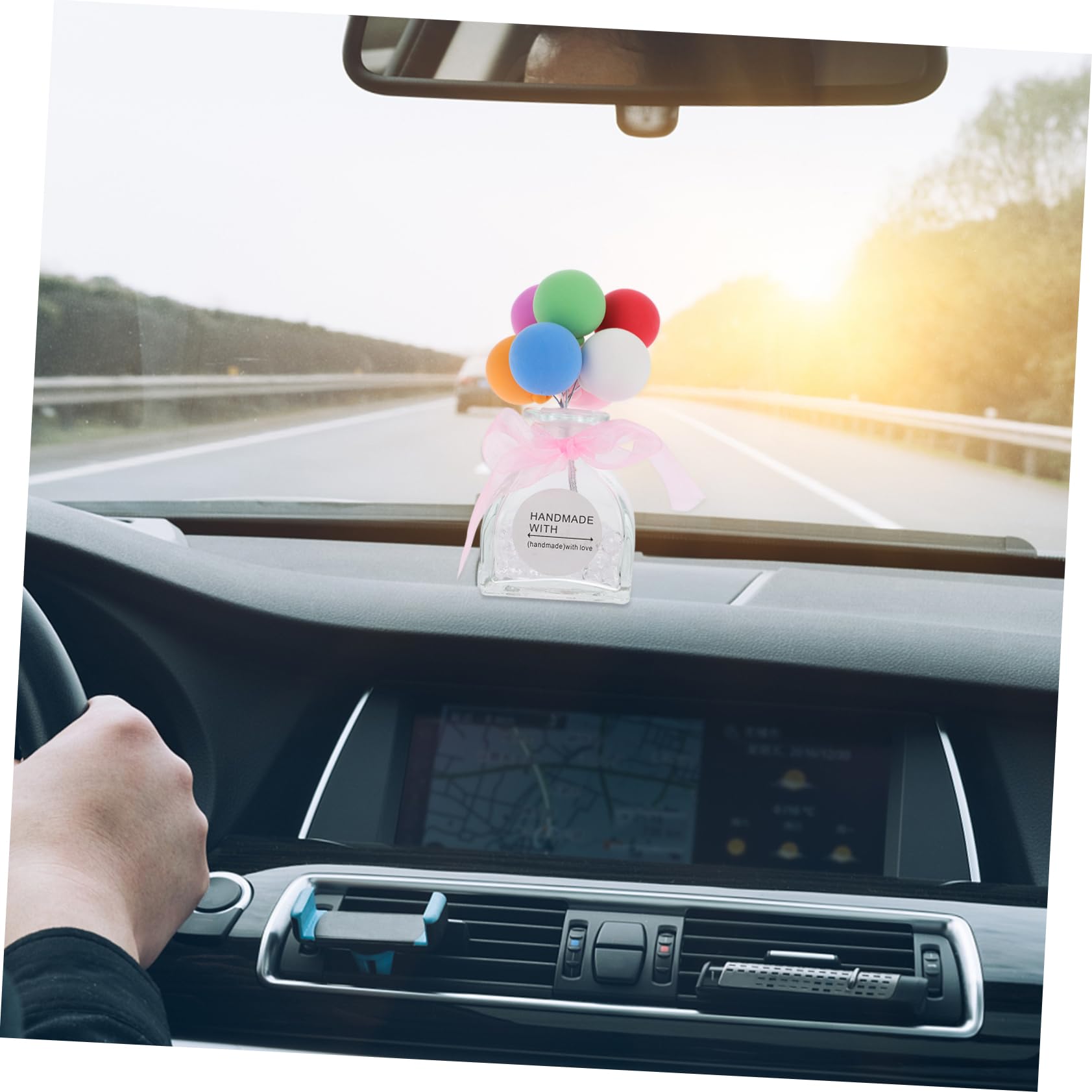 3 Botellas de Perfume y Ambientador para Coche Diseño de Globo de Vidrio, Frascos Vacíos para Aromaterapia Ideales para Rellenar y Decorar el Interior del Automóvil