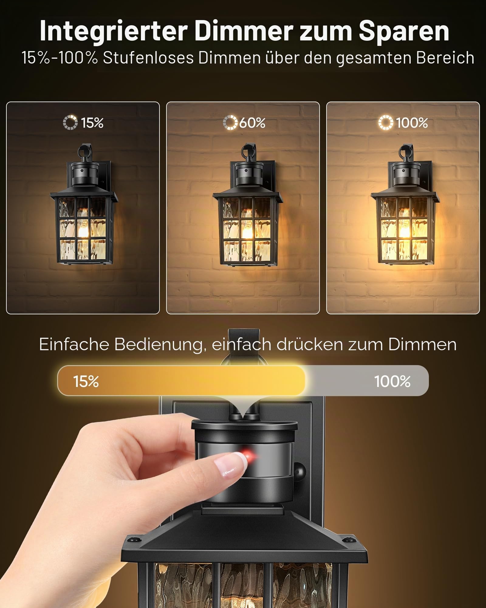 VIANIS Außenleuchte mit Bewegungsmelder, Schwarz PIR Aussenlampe Wand, Robuste Aussenbeleuchtung aus Aluminium, Moderne Balkonlampen Aussen Wand, Lampe Aussenbereich für Haustür, Pavillon, Dachtraufe