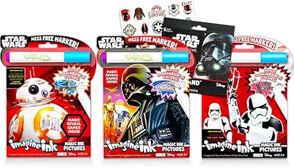 Download Amazon Com Star Wars Magic Ink Coloring Book Super Set 3 Magic Ink Books For Kids Toddlers Boys Girls With Star Wars Stickers Mess Free Coloring Bundle Toys Games