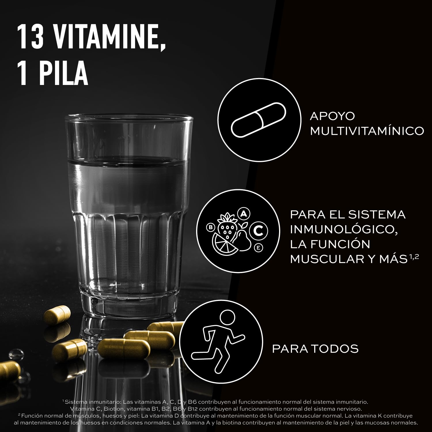 ESN Vitamin Stack, cápsulas multivitamínicas, 120 unidades | Suministro para 4 meses, alta dosis, 13 valiosas vitaminas en una cápsula, sólo 1 cápsula diaria