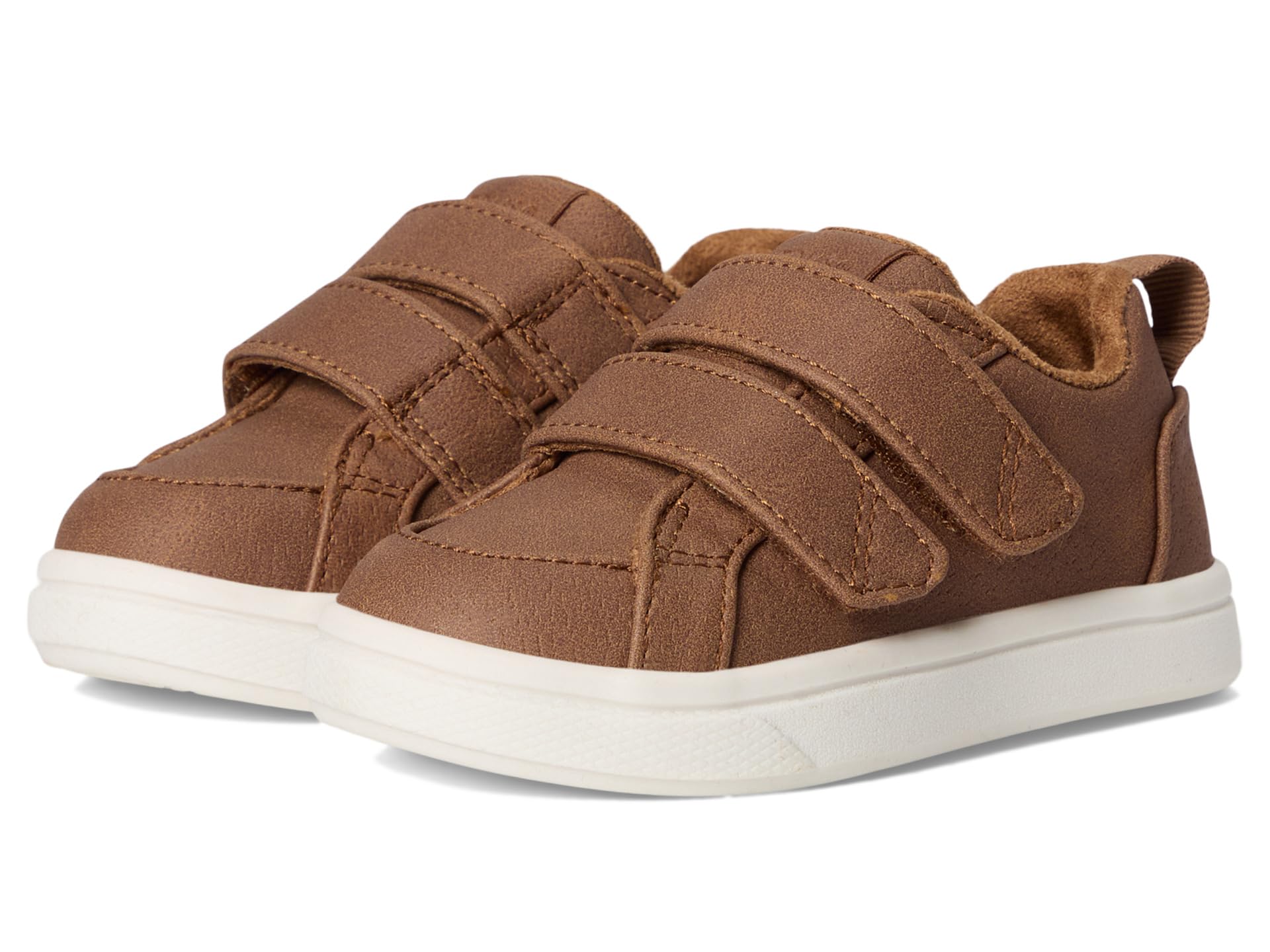TOMS Toddler Boys Cruz Double Strap Sneaker, Toffee Microsuede, 4