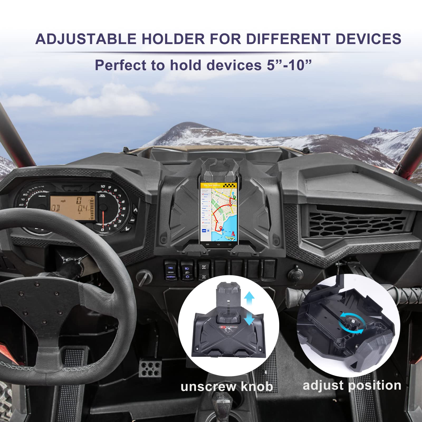 UTV Dispositivo Elettronico Tablet Telefono Holder per 2019-2023 Polaris RZR XP 1000 Accessori Scatola di Immagazzinaggio Organizer Vassoio