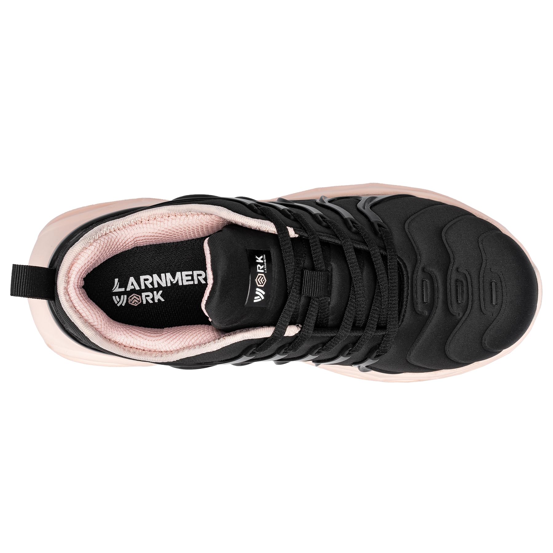 LARNMERN Chaussures de Sécurité Femme Légères Embout Acier Respirantes Basket Poudre Noire 40 EU
