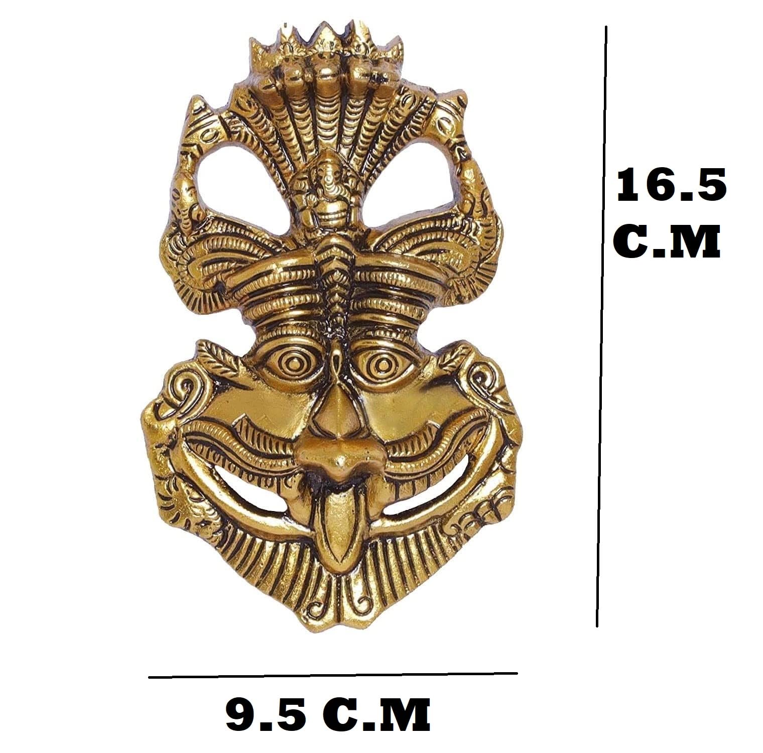 Denique Metal Nazar Battu Keertimukh Idol for Wall Hanging Showpiece,Nazar Battu Bhoot Mahakal Face for Home Nazar Suraksha Kawach Mask for Evil Eye Protector Office 2