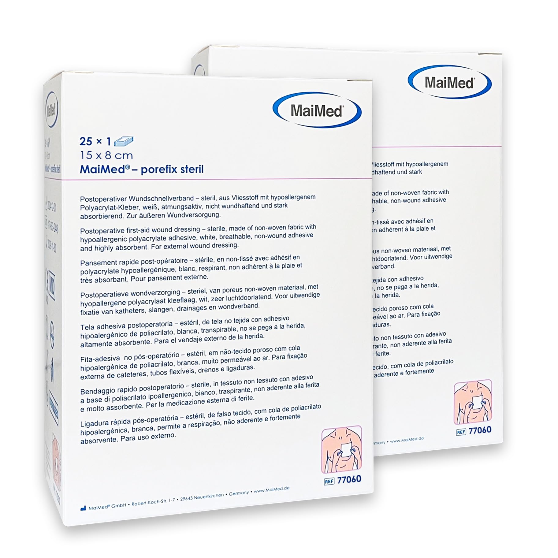 50 Stück steriler Wundpflaster für Sensitivität - Saugstark & Hautfreundlich - 10x4 cm - Akute Wundversorgung nach Opera