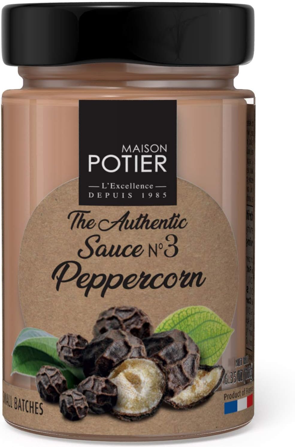 Maison Potier Peppercorn Sauce – 6.35 oz – Authentic French Glass Jar Sauce