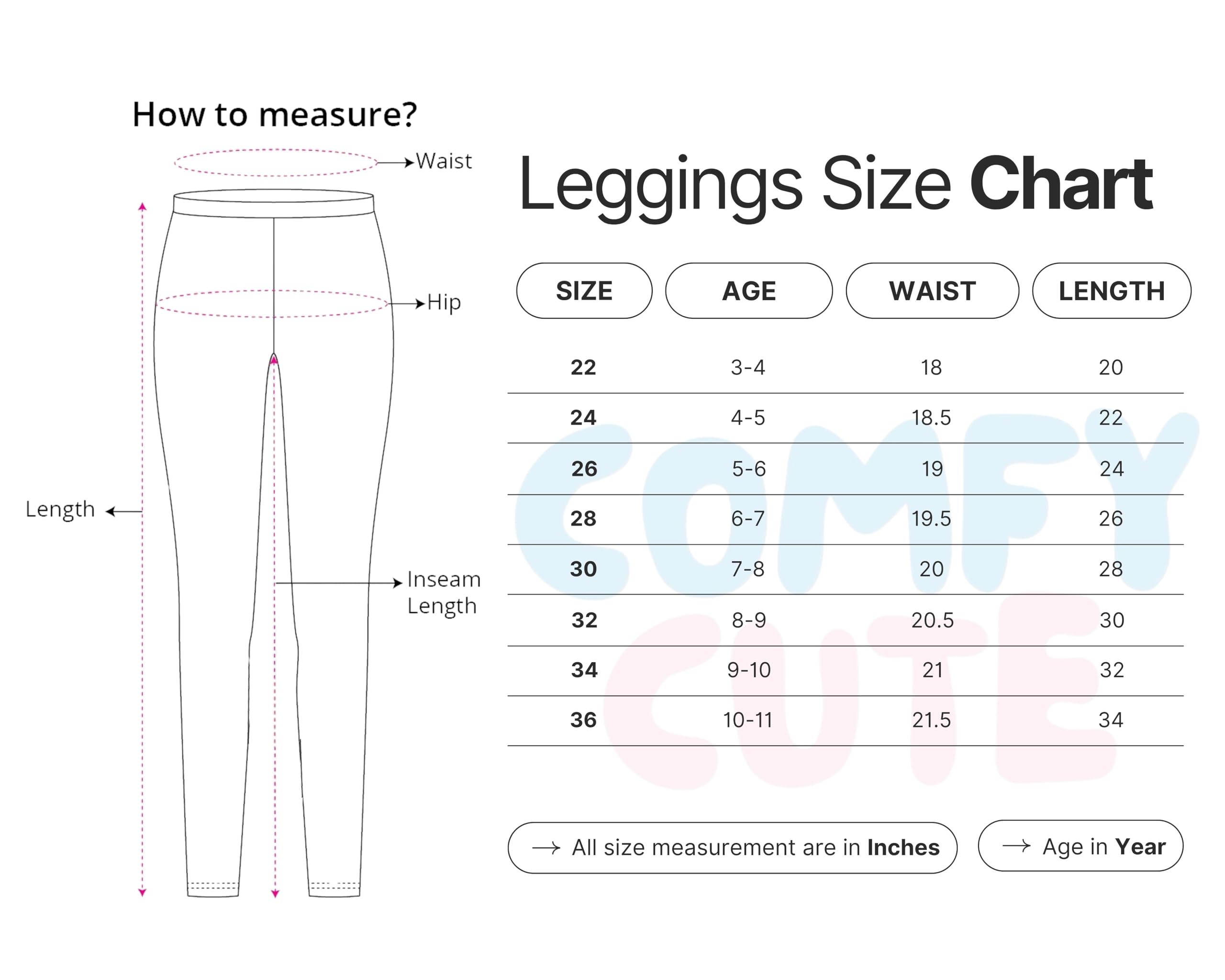 comfycute Pure Cotton Girls Leggings Kids Stretchable Ankle Length Soft Non-Transparent Printed Bottom Wear for Daily Use | Breathable Skin-Friendly Regular Fit All Day Comfort - Image 8 thumbnail