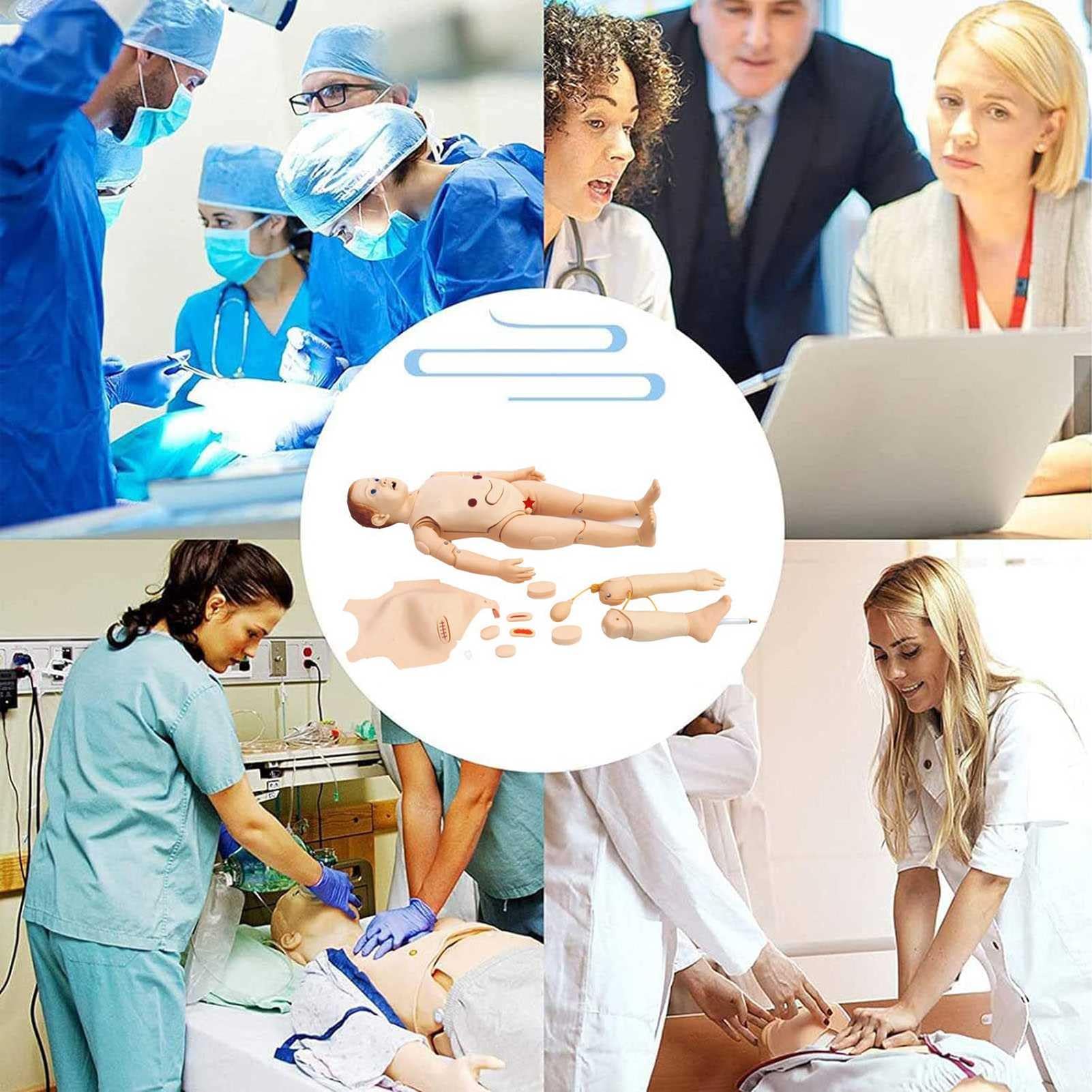 Mannequin de Formation en Soins Infirmiers pour Enfants, Mannequin de Soins Infirmiers Grandeur Nature pour Soins aux Patients, modèle d'enseignement en PVC, Mannequin de démonstration, Formation mé