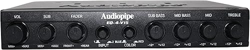 Miniatura 3 de Audiopipe Ecualizador gráfico de 4 bandas 12 Din con control de subwoofer EQ-4-V15 (15V)