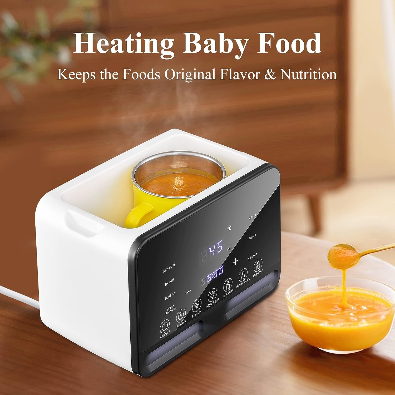 Scaldabiberon 9 in 1 per latte materno, riscaldamento costante 48 ore, con sbrinamento, scaldare barattoli per alimenti per bambini, sterilizzazione, scongelamento, controllo accurato della