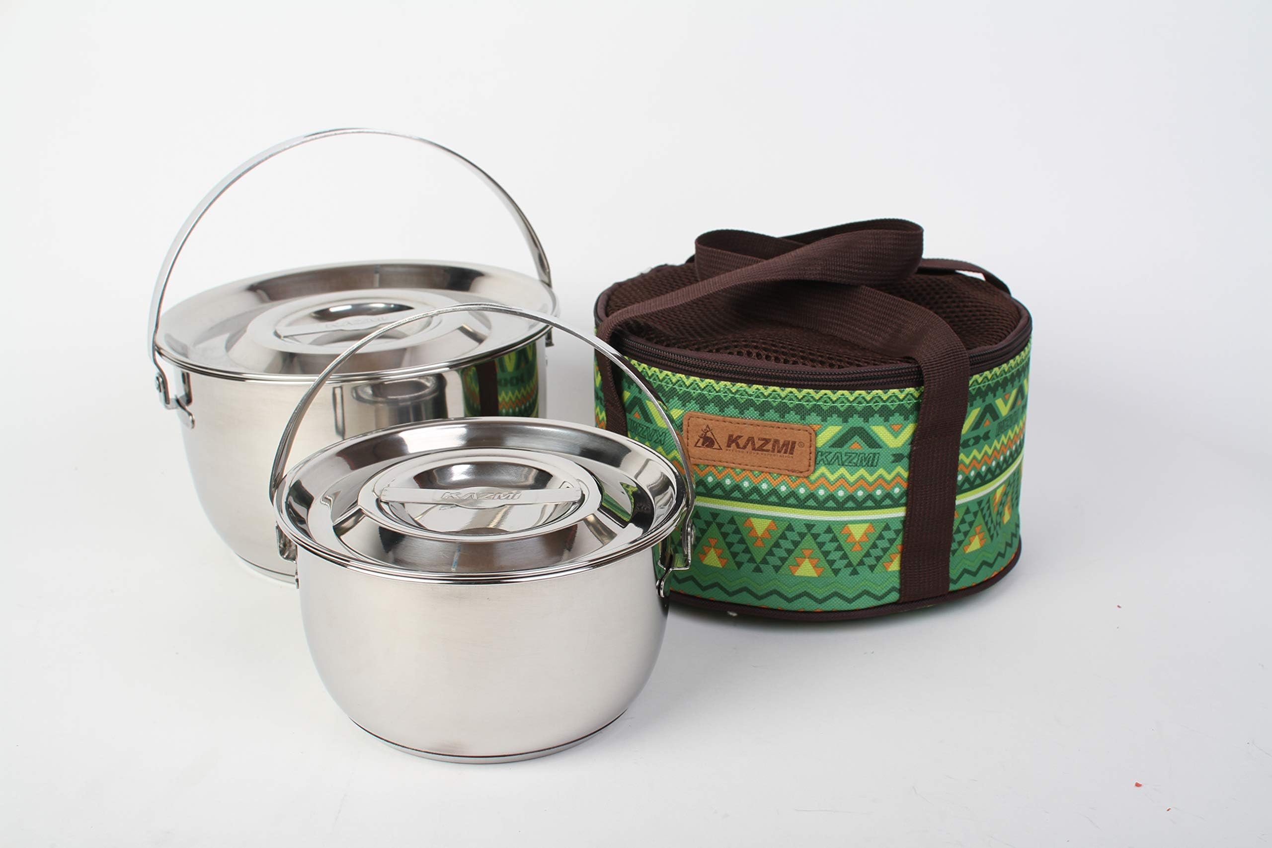 Kazmi Hera Stencook Kocher Set (Medium) - Camping Gear and Cookware Set | Stainless Steel Triple Layer Survival Gear Pots and Pans | Pot Set for Hiking, Backpacking, Travel, Outdoor Cooking
