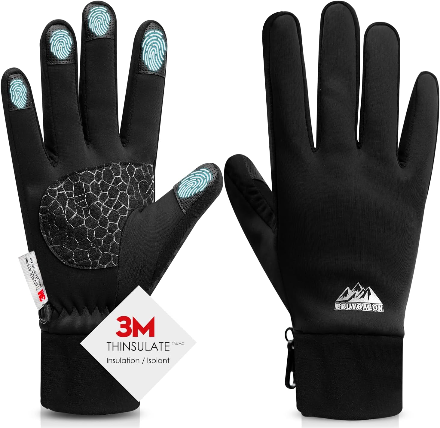 Bruvoalon Winter Gloves for Women & Men, 3M Thermal Insulation, Lycra Fabric, Windproof, Touchscreen, Anti-Slip, Cold Weather Bruvoalon Winter Gloves for Women & Men, 3M Thermal Insulation, Lycra Fabric, Windproof, Touchscreen, Anti-Slip, Cold Weather