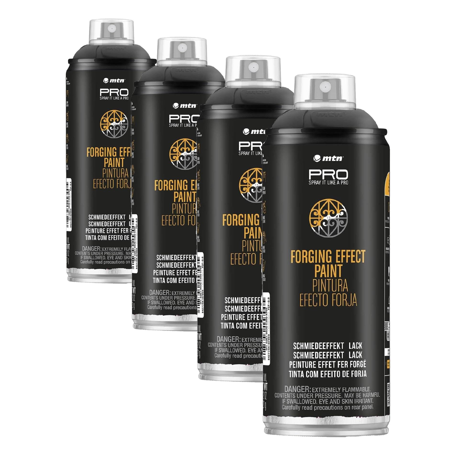 Esmalte Anticorrosivo Negro Forja MTN PRO de Montana Colors en Spray 400 ml Paquete de 4