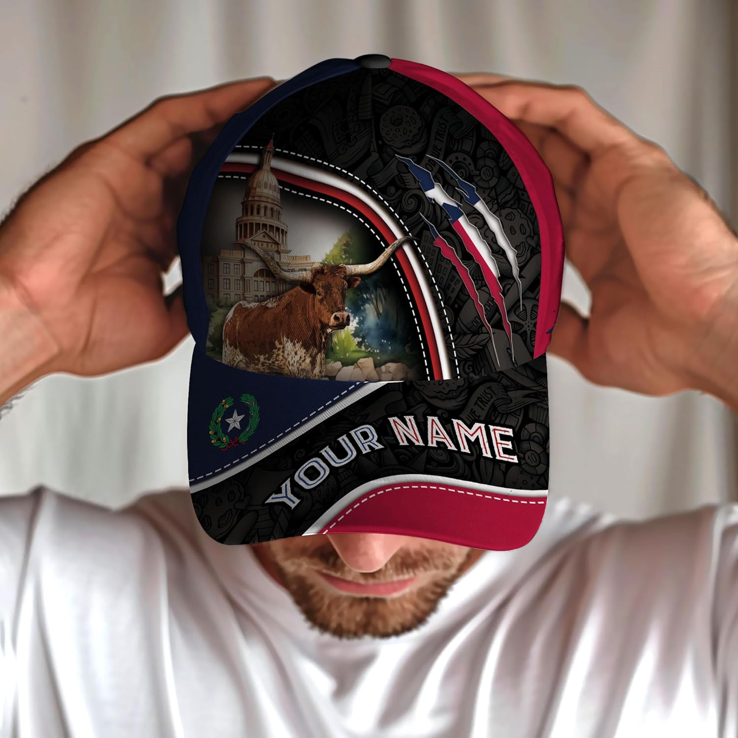 Personalized Texans Caps for Men, Custom Name Texas Baseball Cap, Texans Hats, Customized Texas Baseball Hat