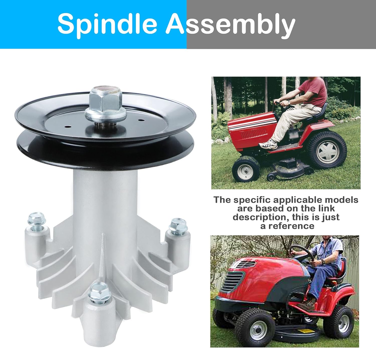 42" Lawn Mower Spindle Assembly Craftsman LT1000 LT2000 LT4000 Compatible with AYP 130794 532130794 + 2 Spindle Pulleys 153535 173436 129861