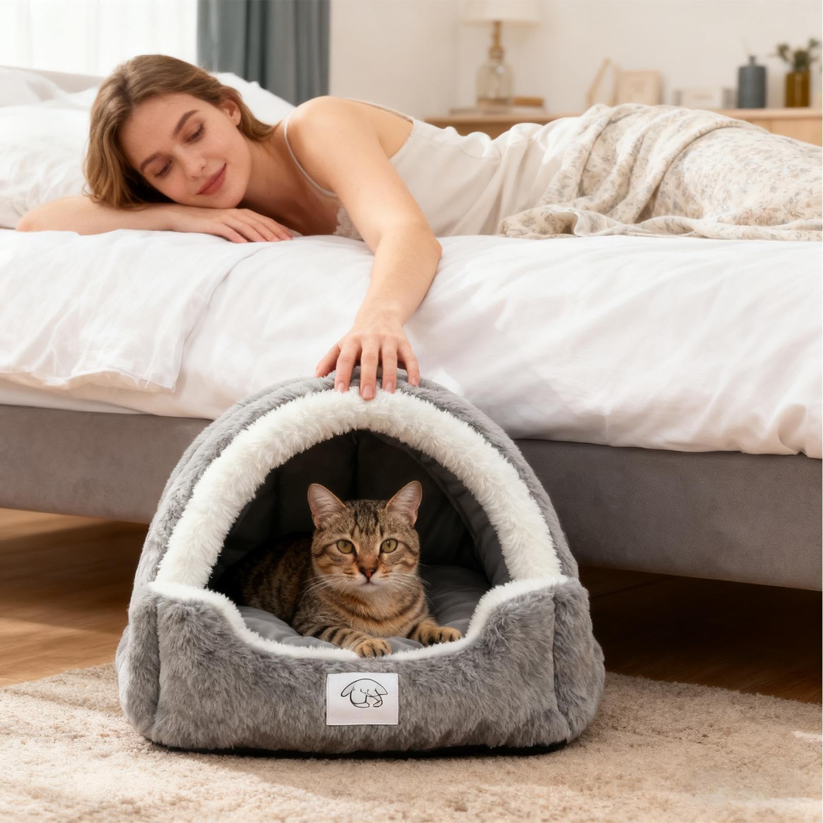 Cuccia Per Gatti Tenda Rilassante Per Il Sonno Degli Animali Domestici Con | Cuccia Chiusa Per Gatti per Soggiorno Camera da Esterno Patio Casa