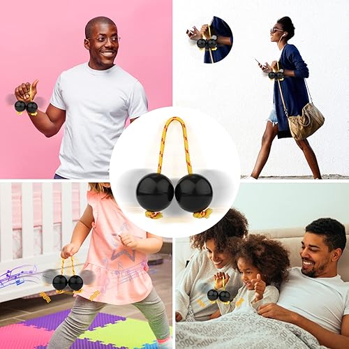 Miniatura 7 de Paquete de 2 bolas rítmicas Aslatuas instrumento agitador Kashaka clásico africano sonajero percusión de mano para niños adultos principiantes