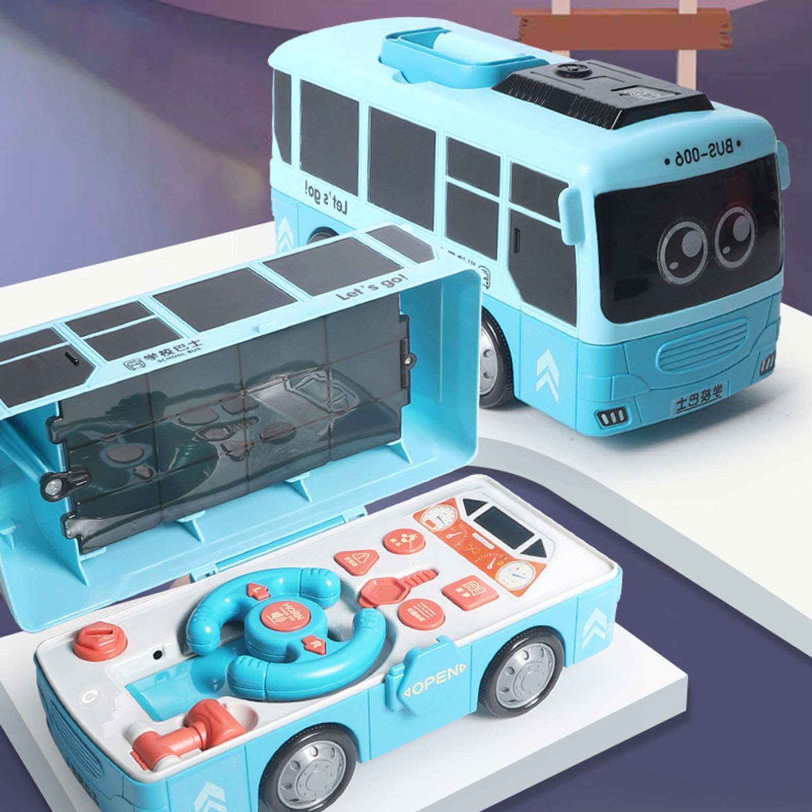 Autobus Giocattolo con Ruote Bus Interattivo con Batteria per Apprendimento