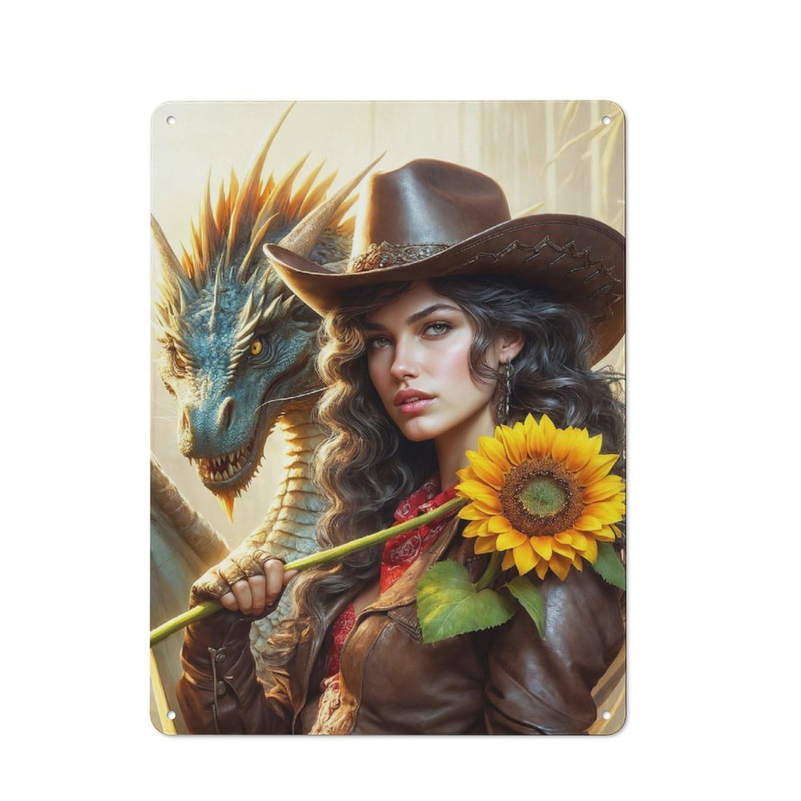 Junmoney Dragons Dawn Metal Sign 40X30cm With For Home Bar Wall, Rustic Decor, For Collectors Decorating Home Bars And Entertaining Spaces