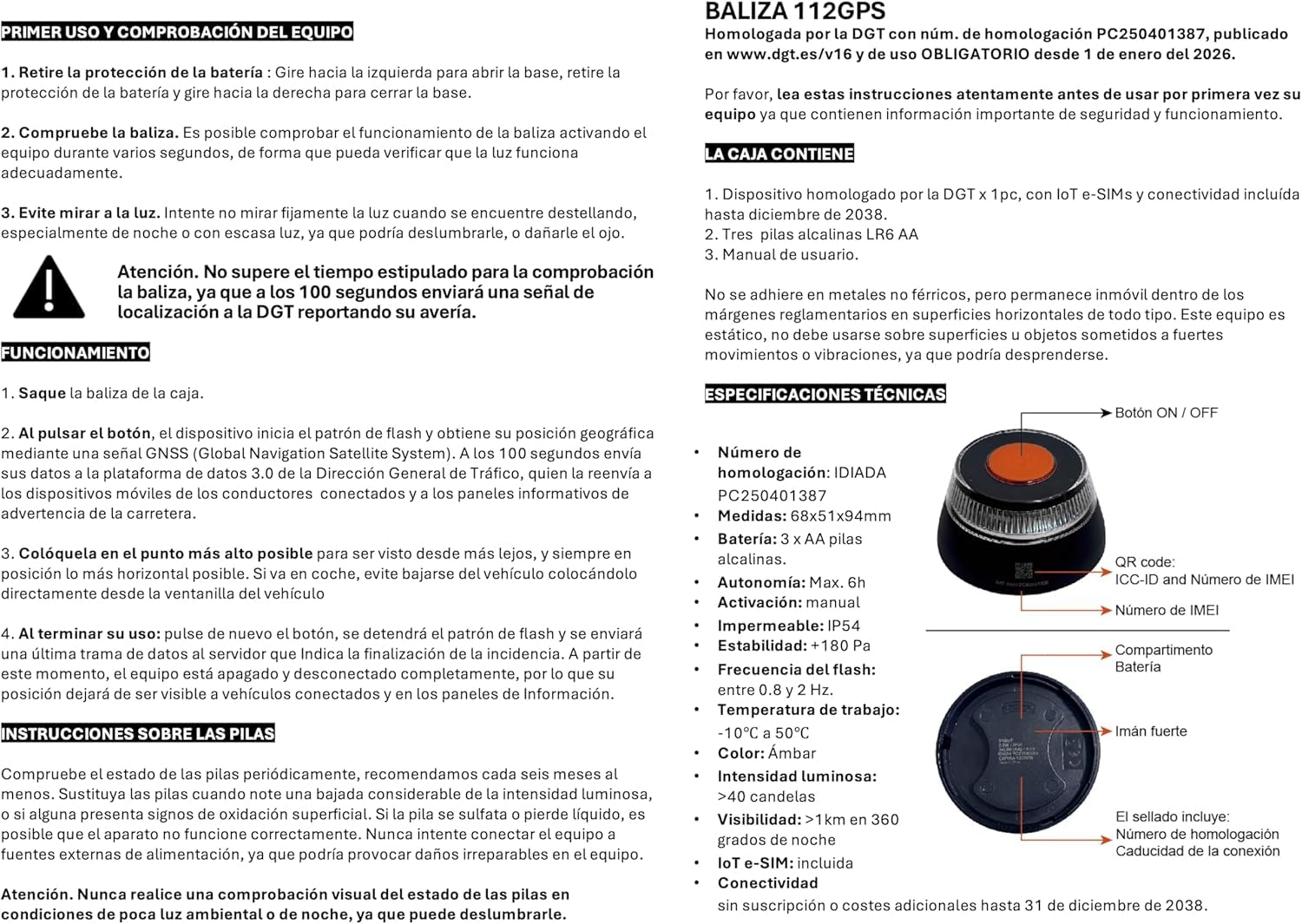 Digital House | Luz de Emergencia con Geolocalización | Baliza V16 | Conectada y Homologada DGT 2026 | Para Coche y Moto | Para el Dia y la Noche | Resistente al Agua | Visible Hasta 1km