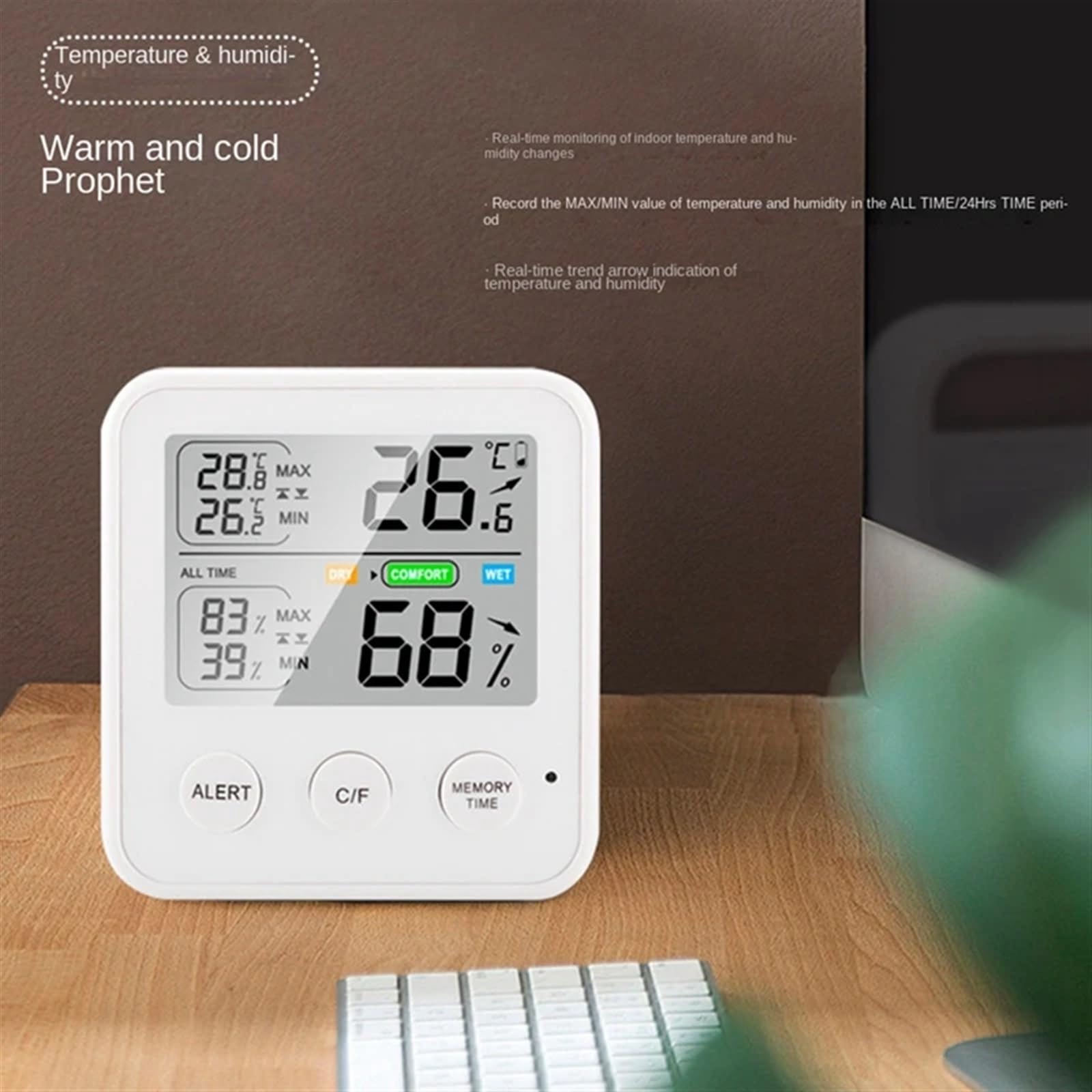Elektroniczny cyfrowy miernik temperatury i wilgotności Wewnętrzny termometr zewnętrzny Higrometr Stacja pogodowa Zegar(45658)