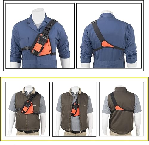 Miniatura 7 de RCH-101OR (naranja) Arnés de radio para el hombro, funda de radio ajustable para radio individual, funda de radio bidireccional para radios Motorola