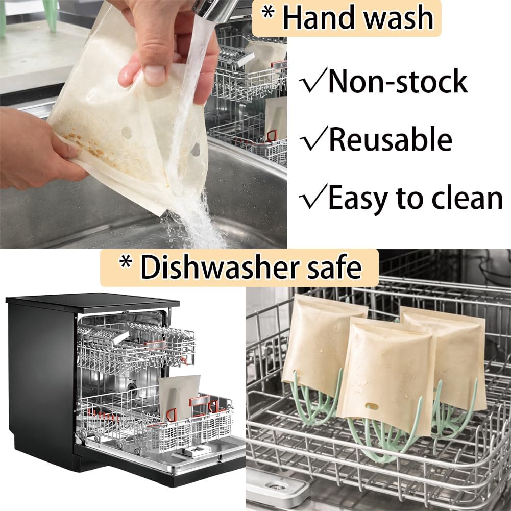 Reusable Non-Stick Toaster Bags 12 Pack, 6.7×7.5inch image 5
