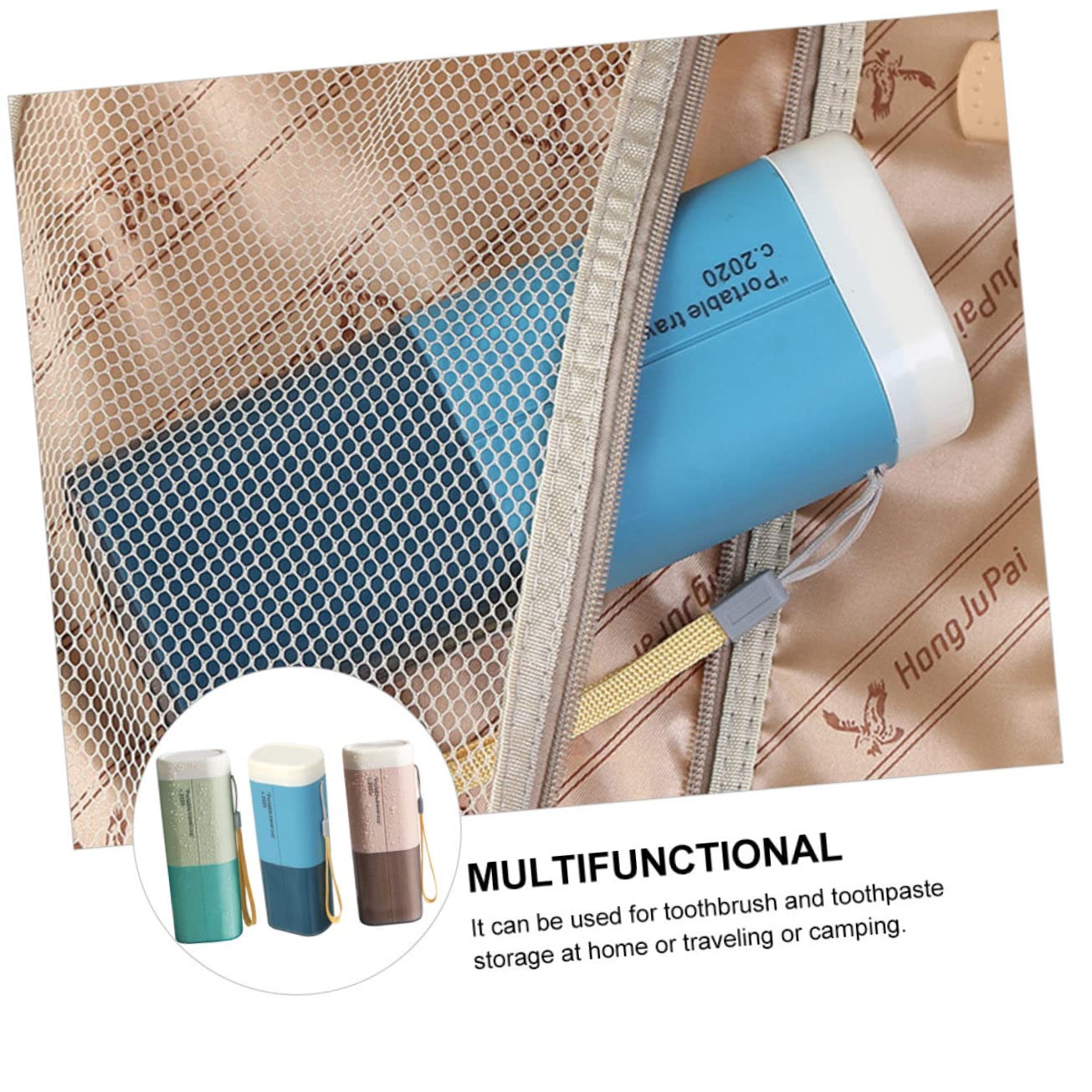 Boîte de Rangement pour Brosse à Dents de Voyage PP 3 Pièces
