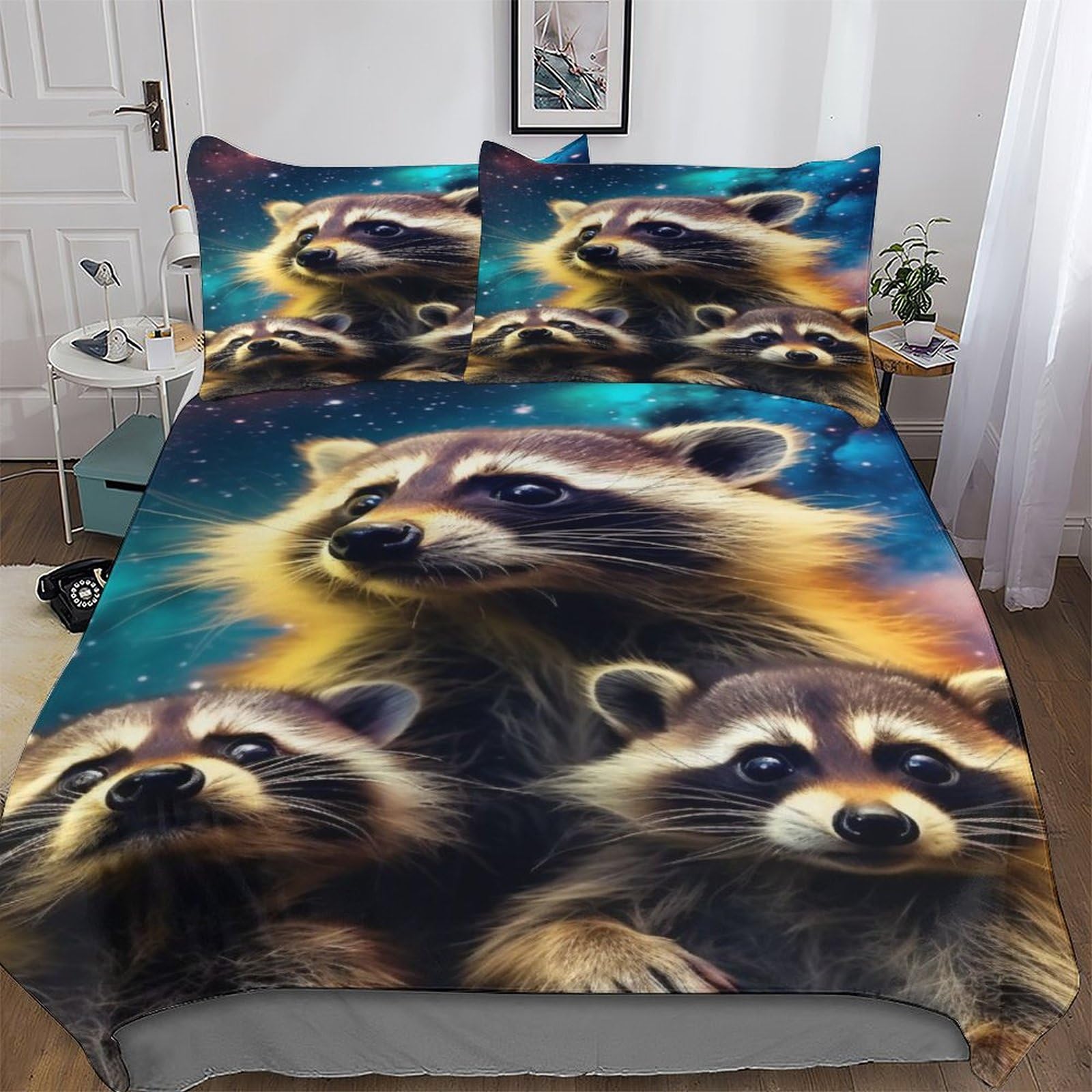 Housse de couette raton laveur microfibre douce et zippée 220x240cm