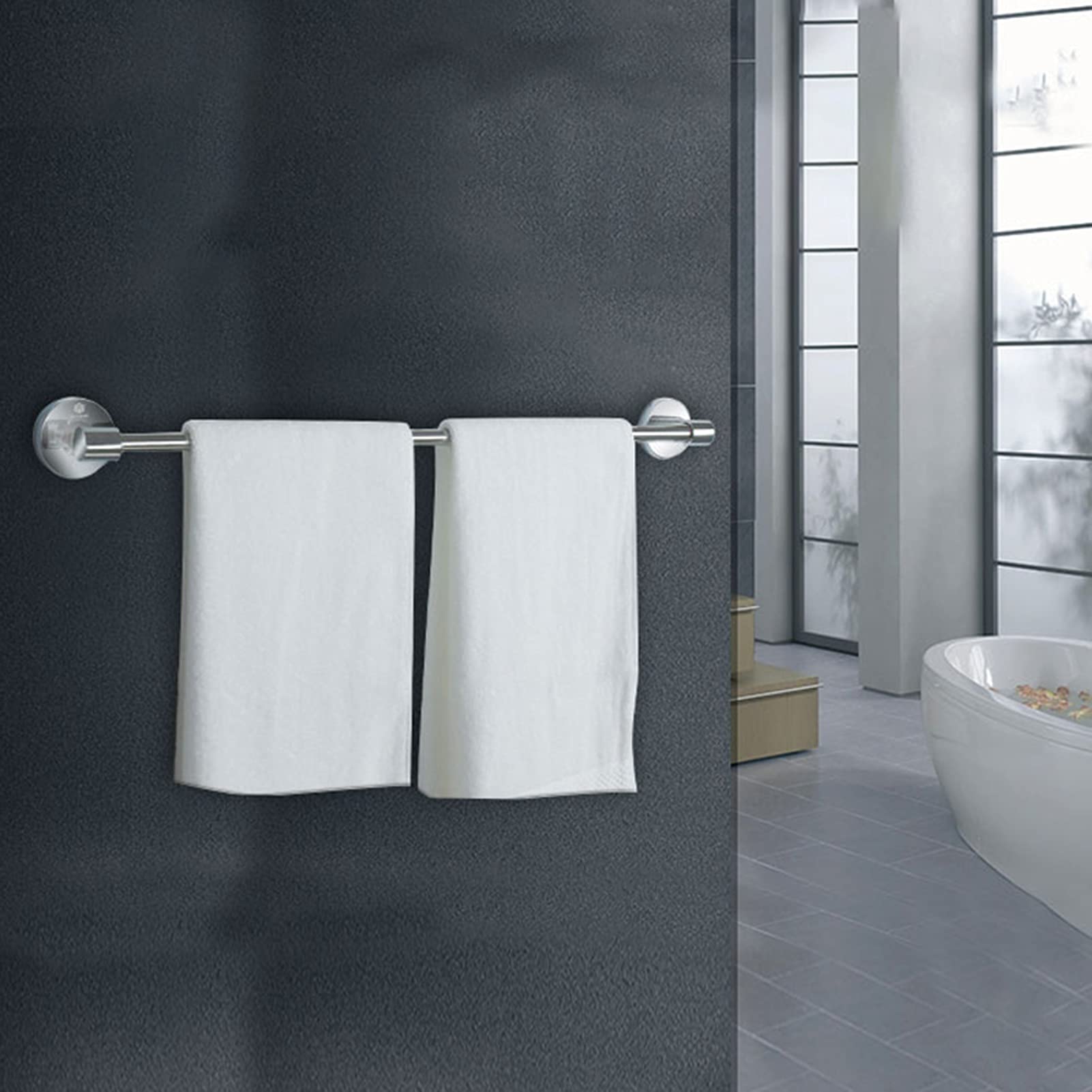 Porte-Serviettes Mural En Acier Inoxydable Sus304, Fini Noir, Support De Porte-Serviettes Pour