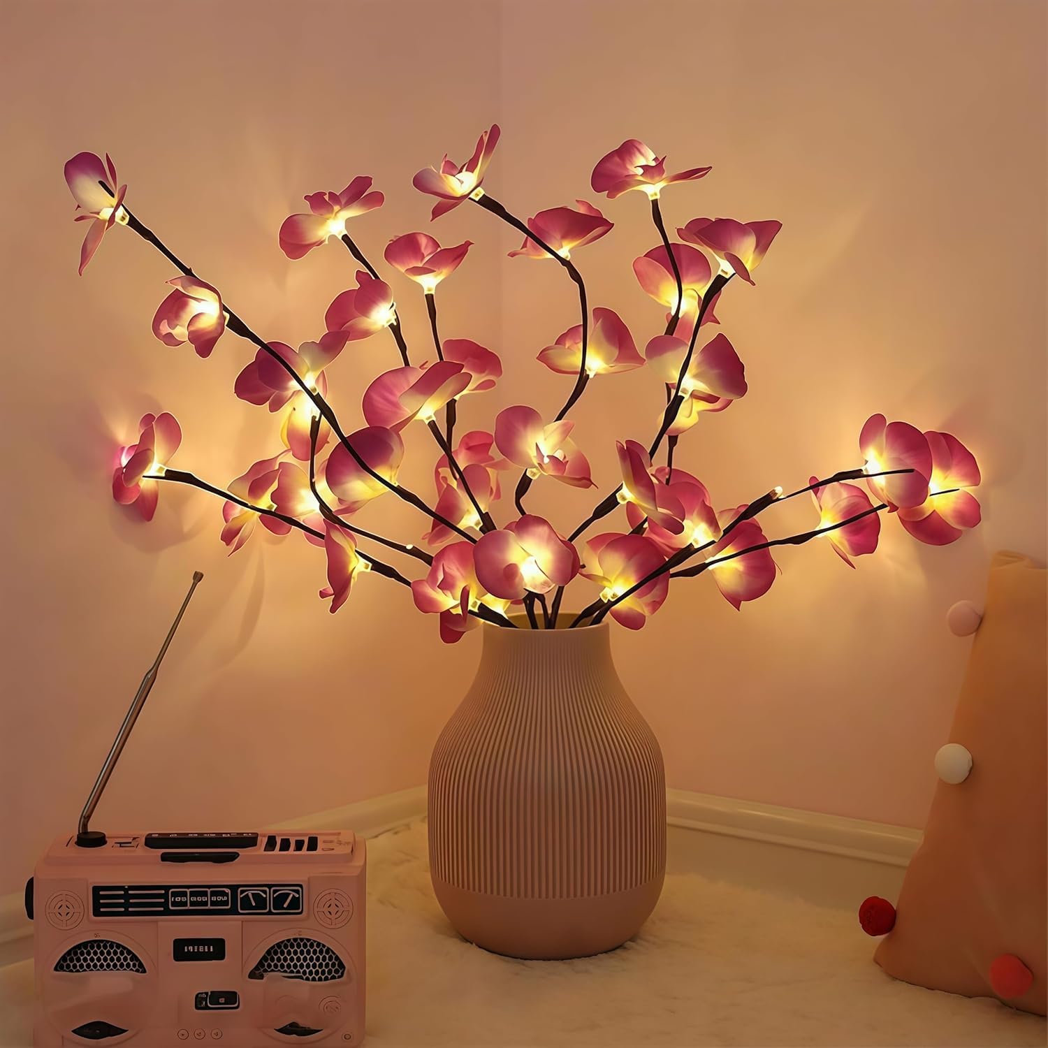 Esoes Zweige mit Led Beleuchtung, LED Baum Lichter, Zweige Lichterbaum Lichterzweig Dekobeleuchtung (Rosa)