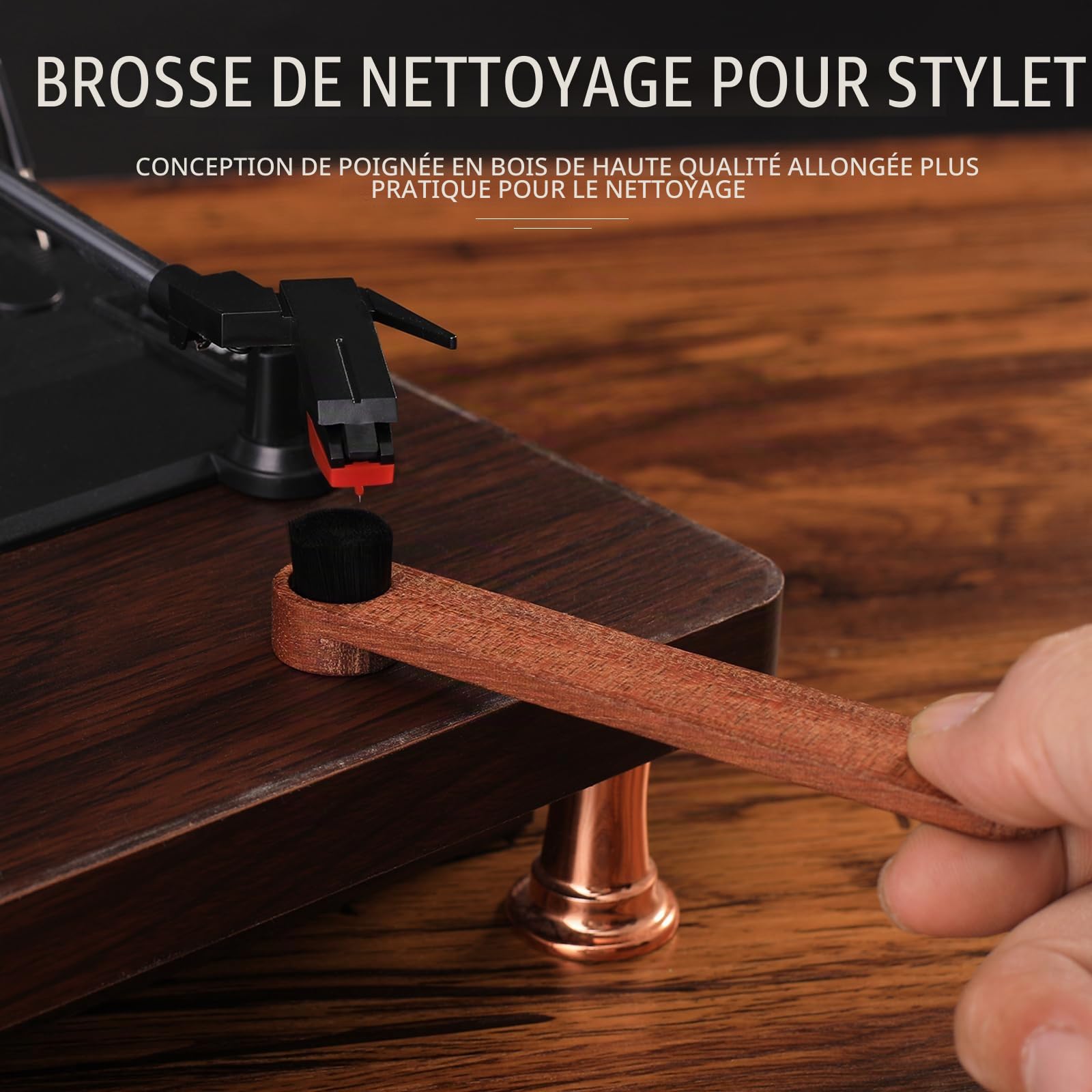 Kit de nettoyage de disque en vinyle Mopiano | Kit complet de nettoyage de disque vinyle 6-en-1 pour albums | Comprend une brosse en velours doux pour disques vinyles, liquide nettoyant pour LP
