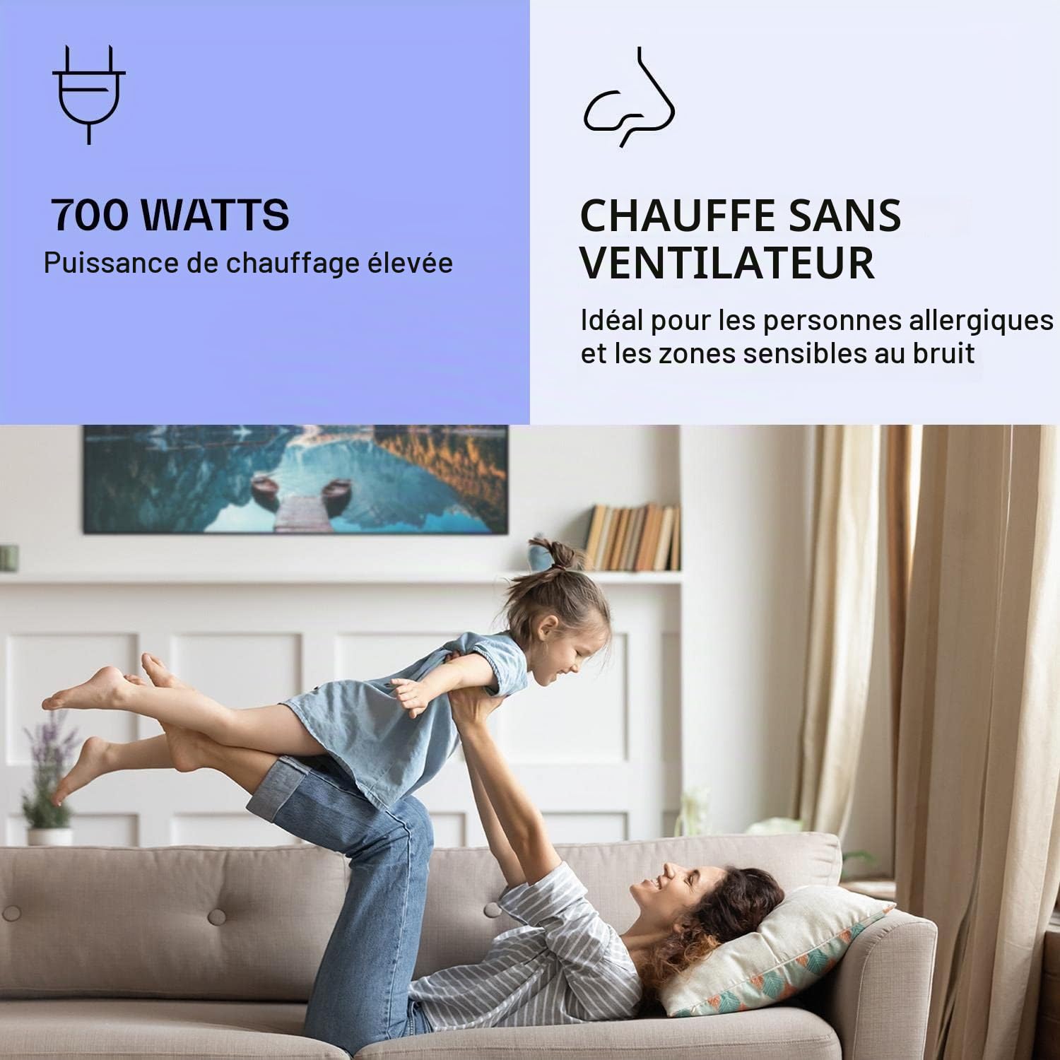Klarstein Radiateur Infrarouge Mural Intelligent, Chauffage Infrarouge 700W, Panneau Chauffant Infrarouge, APP Mobile, Radiateur Electrique Extra Plat, Salle de Bain, Sans CO2, Faible Conso d'Energie