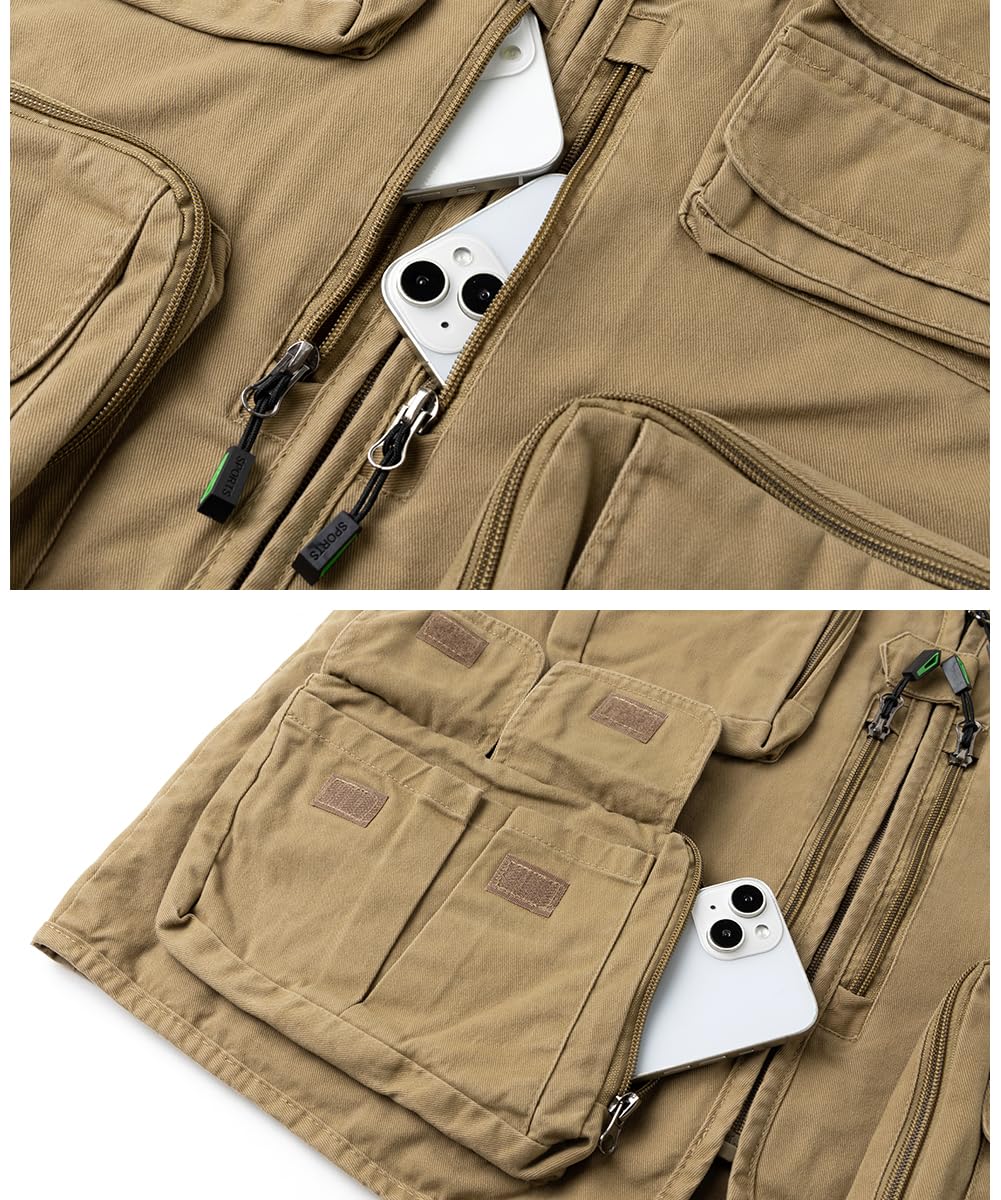 Gilet da Pesca Uomo Smanicato Estivo Gilet Sportivo da Lavoro Caccia Giubbotto Senza Maniche Multitasche