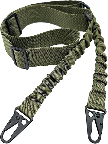 Miniatura 31 de Eslinga de rifle QD de 2 puntos con soportes giratorios QD, eslinga elástica tradicional de dos puntos de hardware de metal, correa ajustable extra