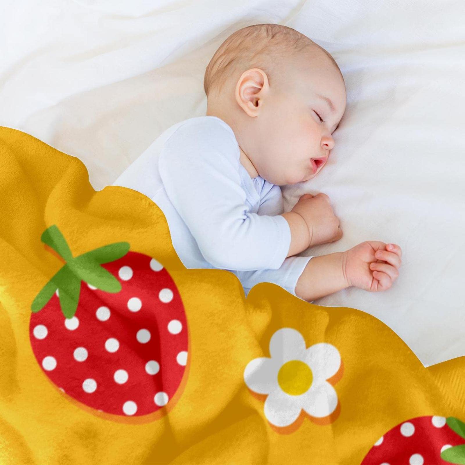 Coperta in pile, super morbida lussuosa biancheria da letto alla fragola (2)