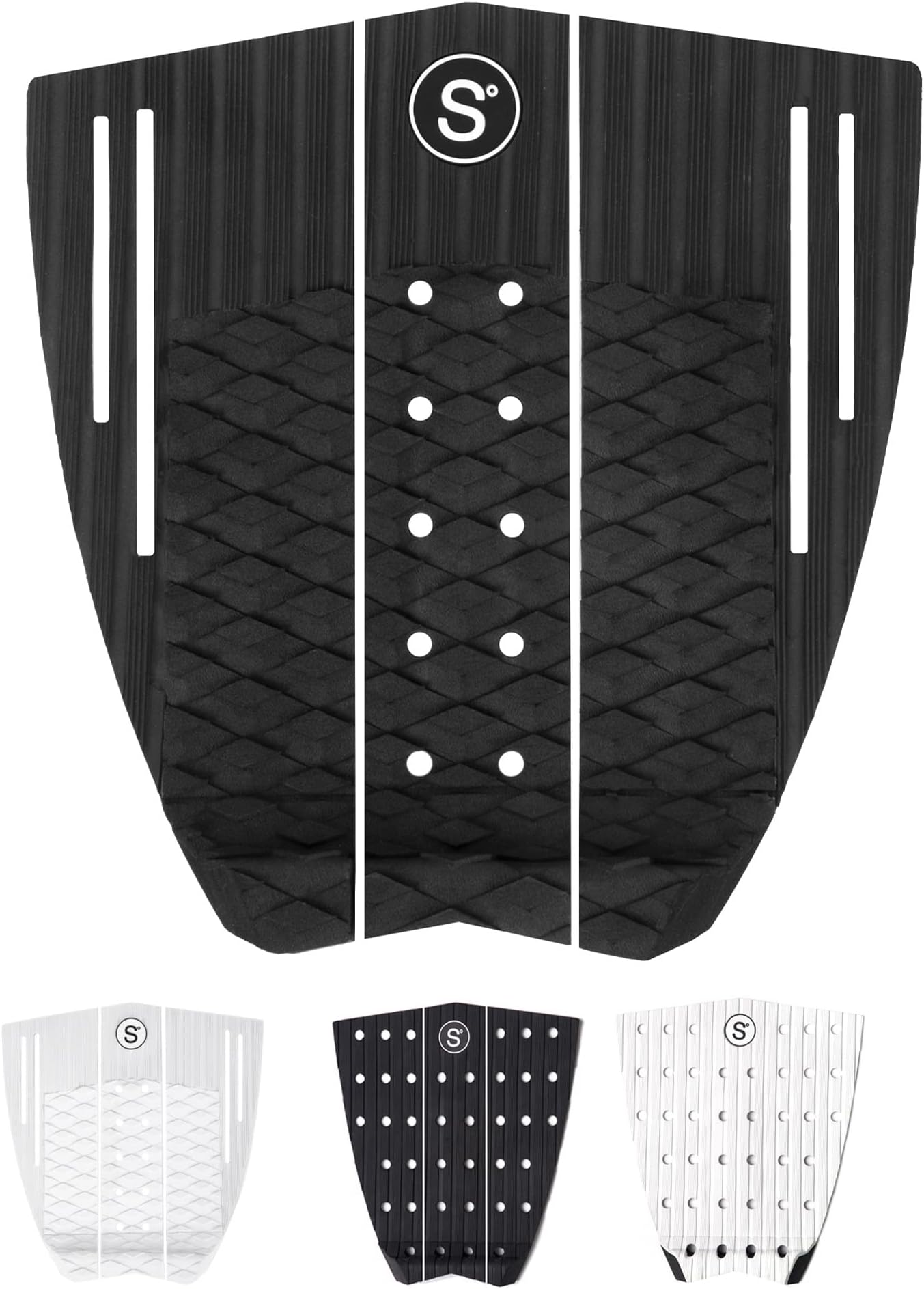 SYMPLSurfboard Traction Pad • 3 Piece Deck Pad for Surfing, Skimboarding • Maximum Grip • 3M Adhesive • Fits Surfboards, Skimboard, Longboard, Fish