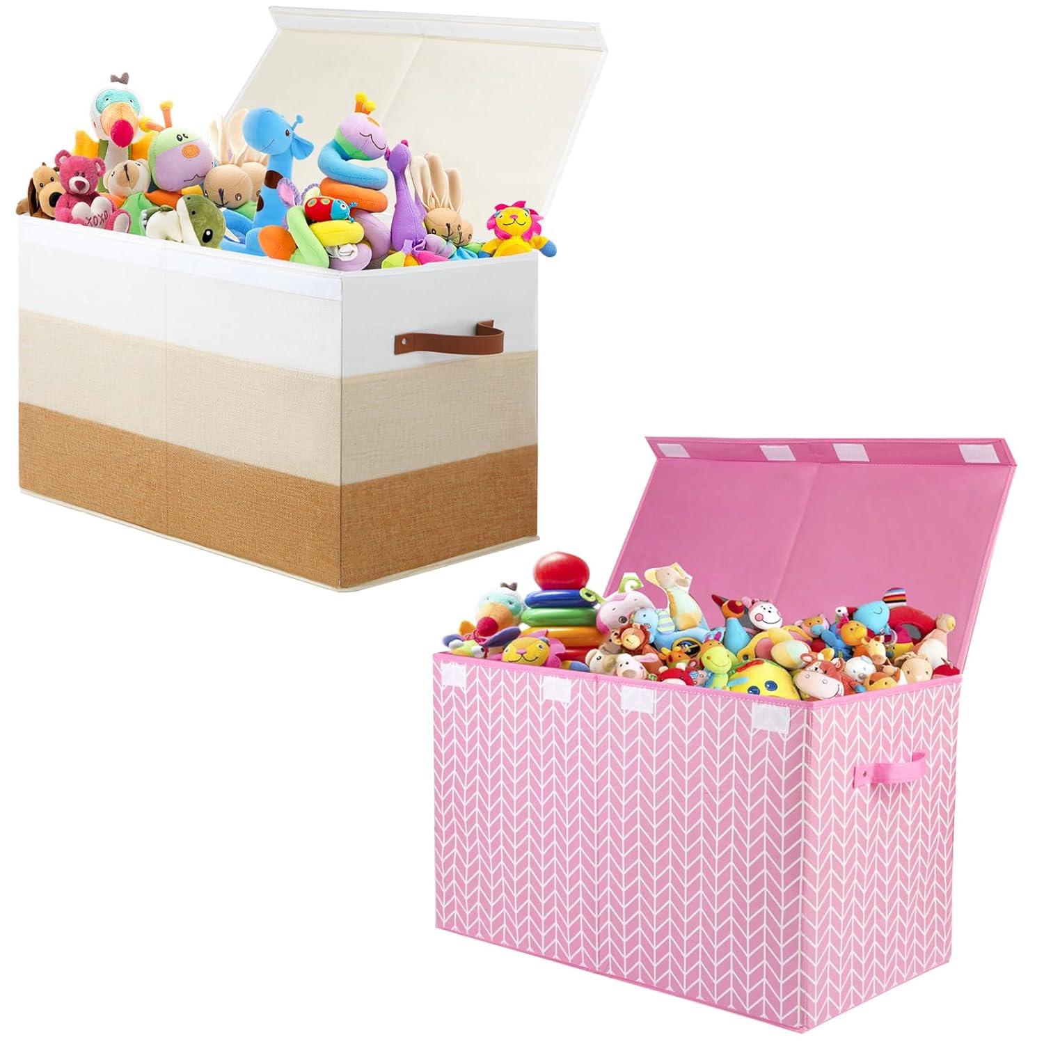 Mayniu Large Toy Box Chest with Divider, Sturdy Toy Storage Organizer Bin Baskets