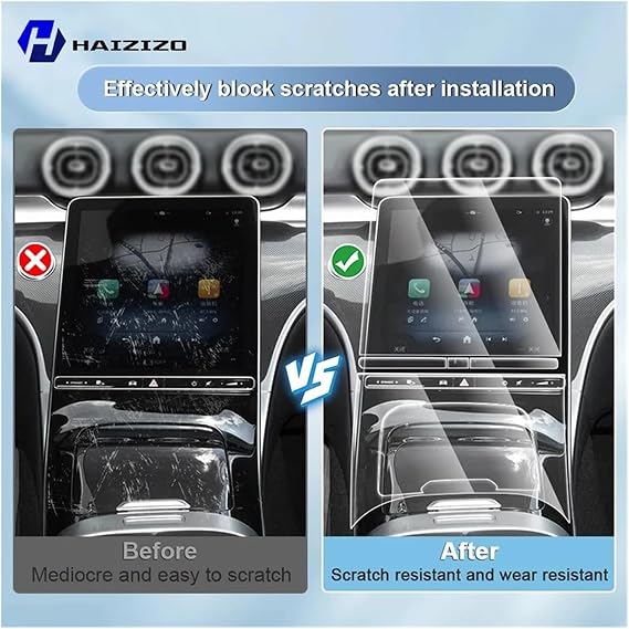 Screen Protector For LYNK&CO 08 For EM-P 2023-2026 Car Interior Screen Protector Console GPS Navigation LCD Screene TPU Film Scratch Resistant Navi Protective Film(C,Left)