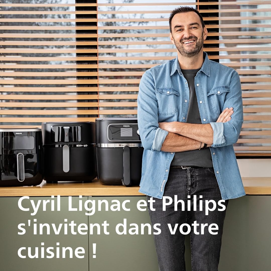 Philips Essential Airfryer XL - 6.2L, Fritteuse ohne Öl, Rapid Air Heißlufttechnologie, Touchscreen, HomeID App mit Rezepten (HD9270/90R1) (Generalüberholt)