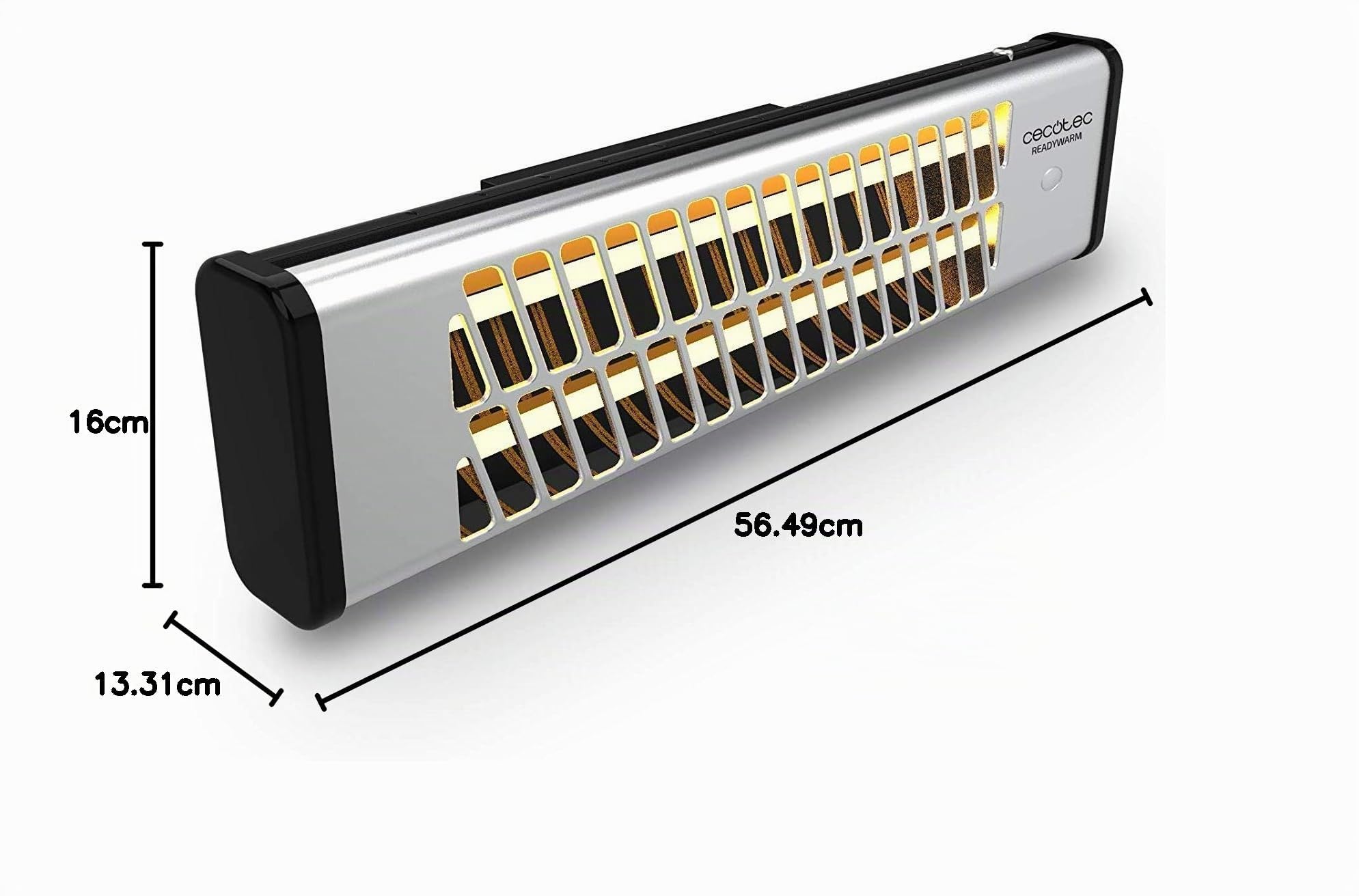 Cecotec Radiatore al quarzo da parete Ready Warm 7000. 1200 W, 2 potenze da bagno. Griglia di sicurezza, Batteria al quarzo