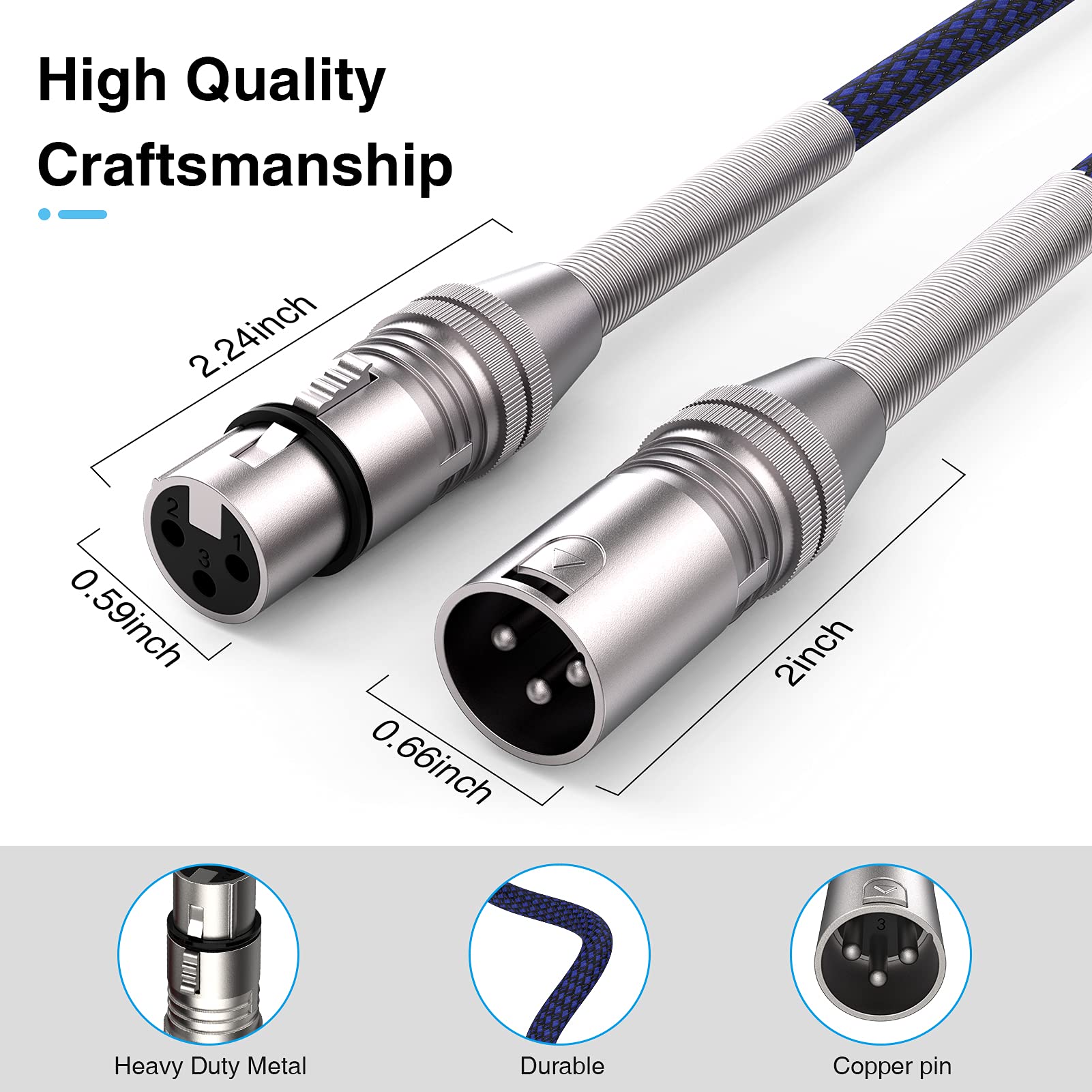 Amazon.co.jp: XLR ケーブル 4.6M 2本、Ciwoda XLR オス メス マルチ