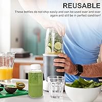 Vista 2 de 8 Oz. Empty Clear PET botellas plásticas de jugo con tapa por MT Products - Set de 12 botellas y 12 tapas