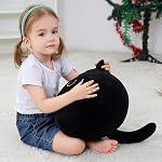 WeBingo Black Cat Plush Toy 16'', Giant Cat Stuffed Animal Plushies Pillow for Girl Boy Kid Adult, Large Big Soft Gift for Birthday Christmas Valentine's Day Home Decor