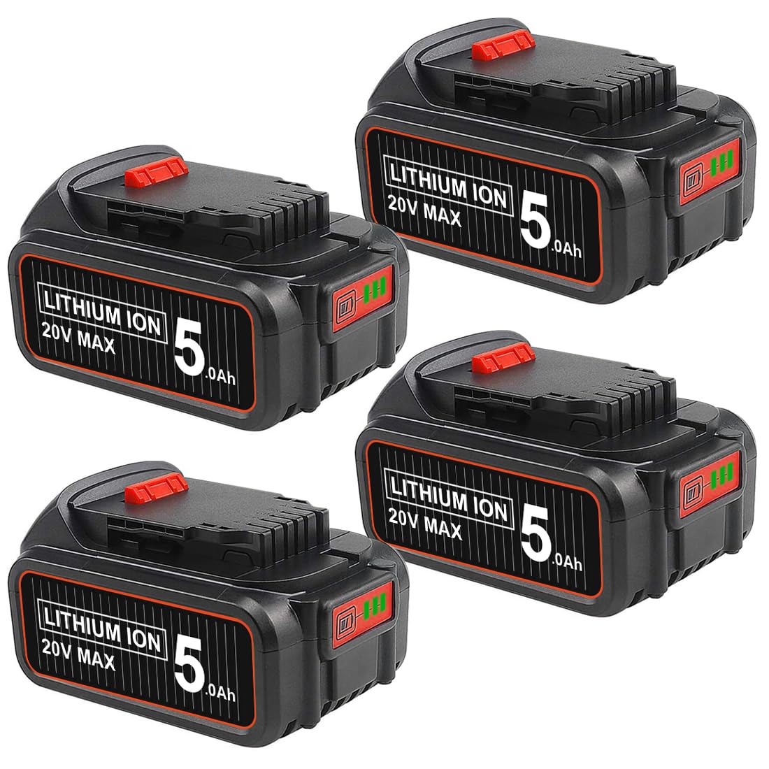 4Pack 5.0Ah Replacement for Dewalt 20V Max Battery Compatible with Dewalt 12-V20V Battery DCD/DCF/DCG/DCS Series Tools for Dewalt Batteries