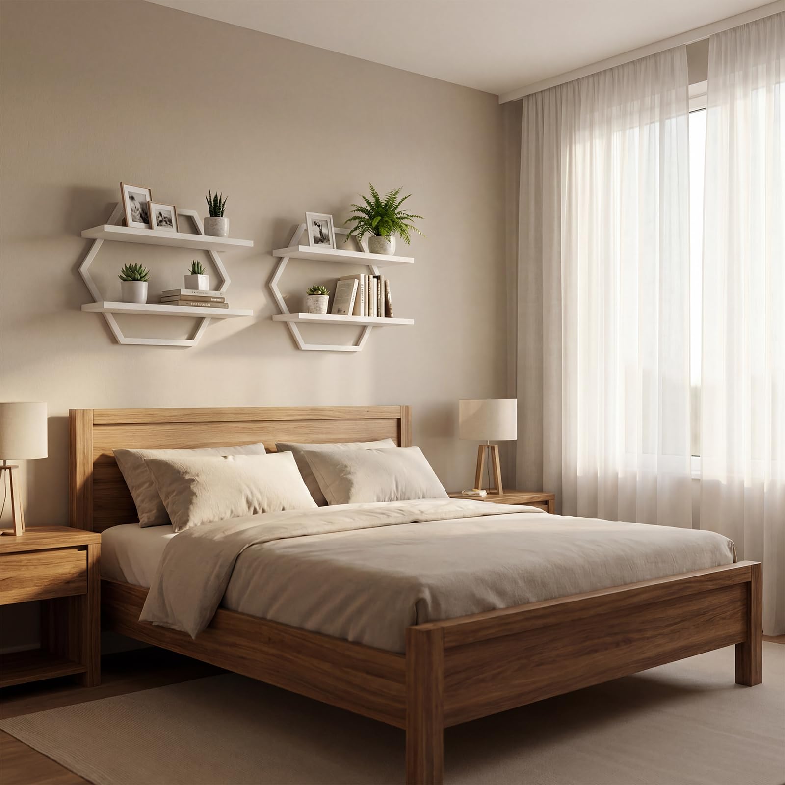 2 Pièces Étagère Murale,Étagères murales en Bois,DIY Déco Tablette Flottante,Etagere Flottante de Rangement pour Maison,Salon,Chambre à Coucher,Bureau,Salle de Bain,Cuisine (Blanc)