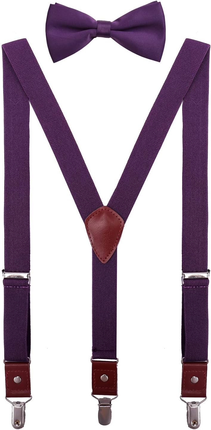CEAJOOMen's Boys' Suspenders and Bow Tie Set Adjustable Y Back